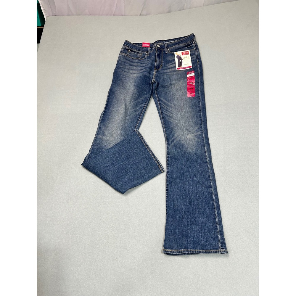Signature Levi Strauss Modern Boot Cut Blue 10M Denim Jeans NWT Stretch Casual